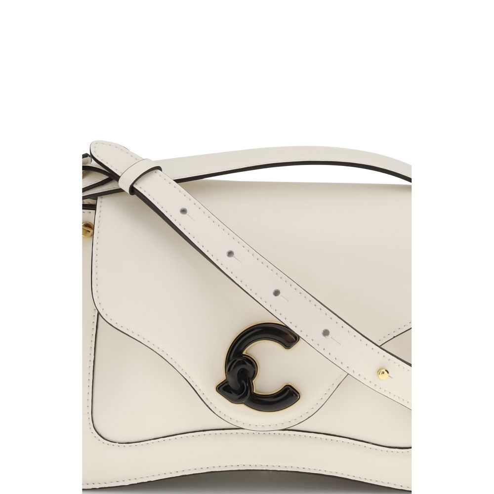 Coccinelle Cream Calf Leather Bos Taurus Shoulder Bag