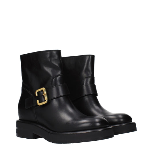Chloé Black Leather Ankle Boots