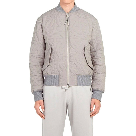 Salvatore Ferragamo Gray Polyester Bomber