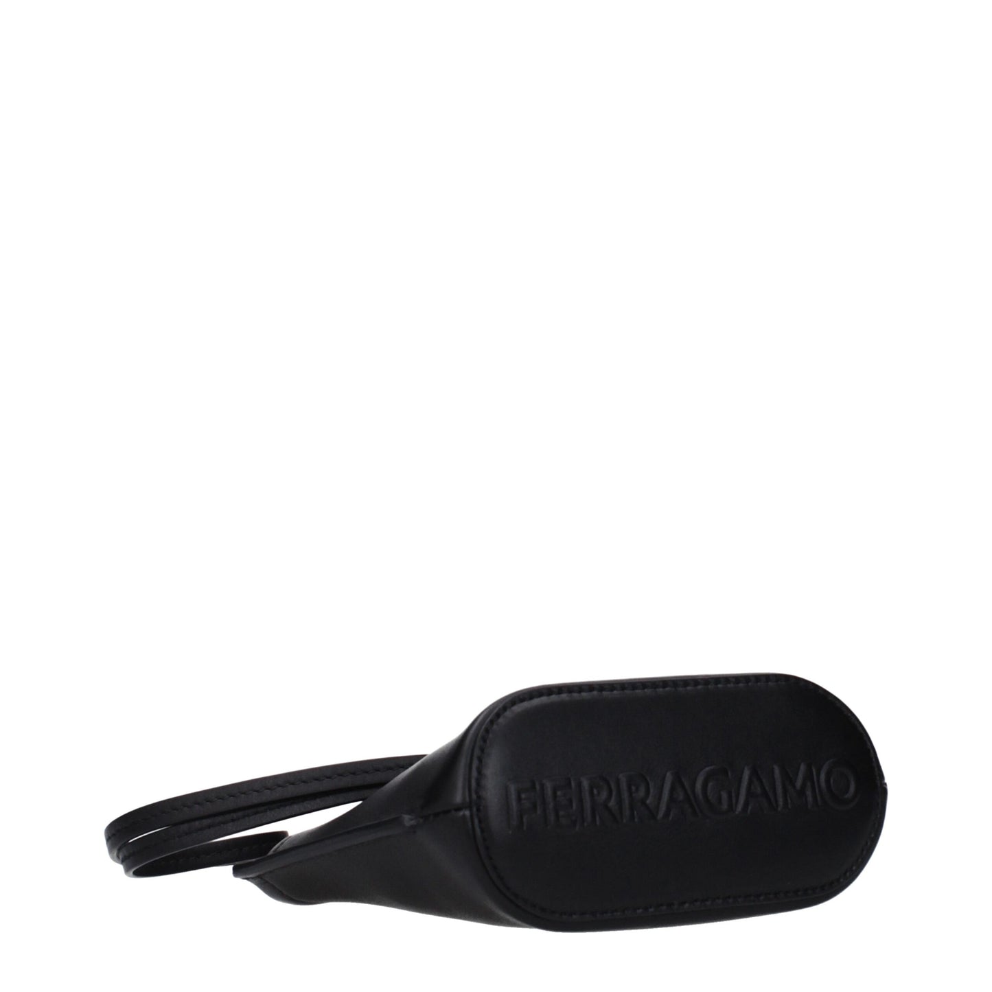 Salvatore Ferragamo Black Leather Clutch Bag