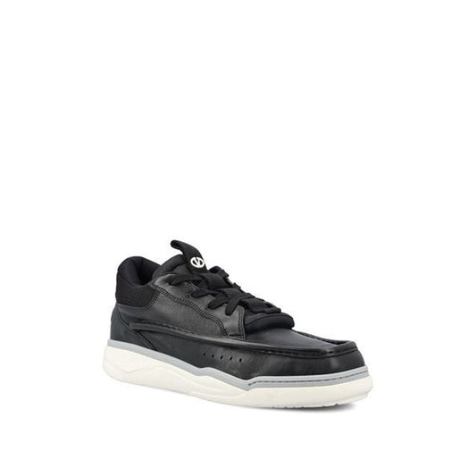 Valentino Garavani Black Lamb Leather Low Top Sneakers