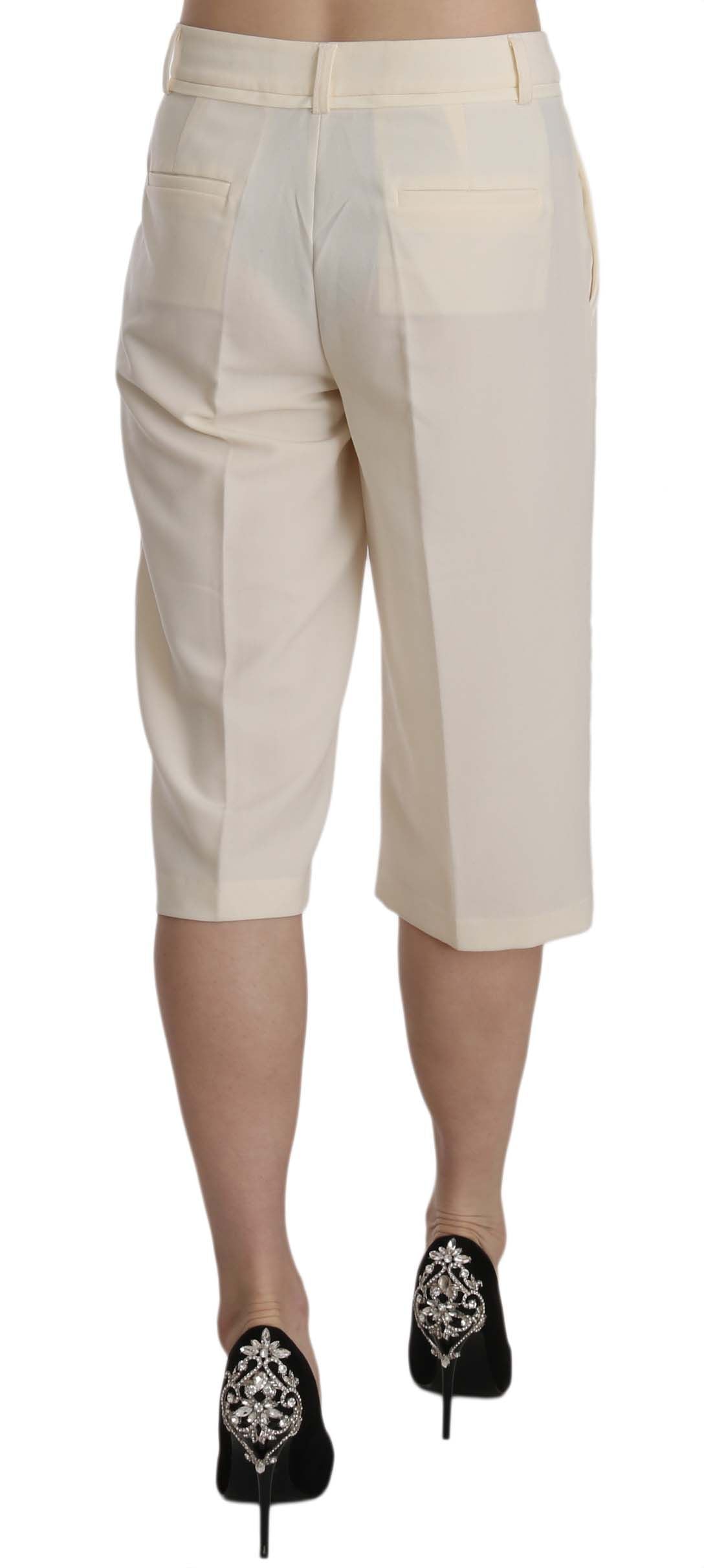 Pantalones rectos cortos color crema Silvian Heach Sensation
