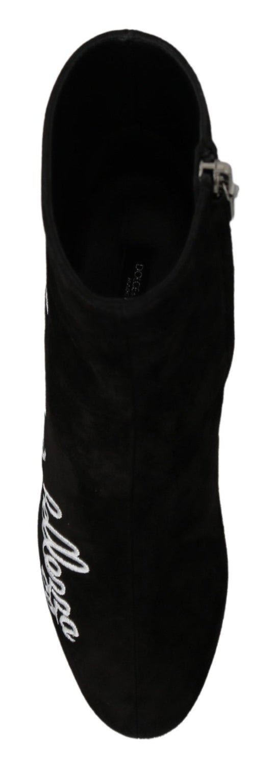 Dolce & Gabbana Botines Ante Negro L Amore E Bellezza