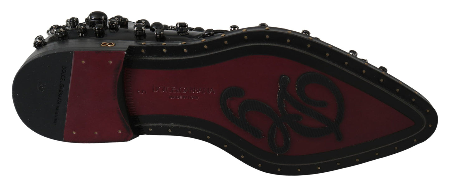 Chaussures habillées noires élégantes Dolce & Gabbana avec cristaux