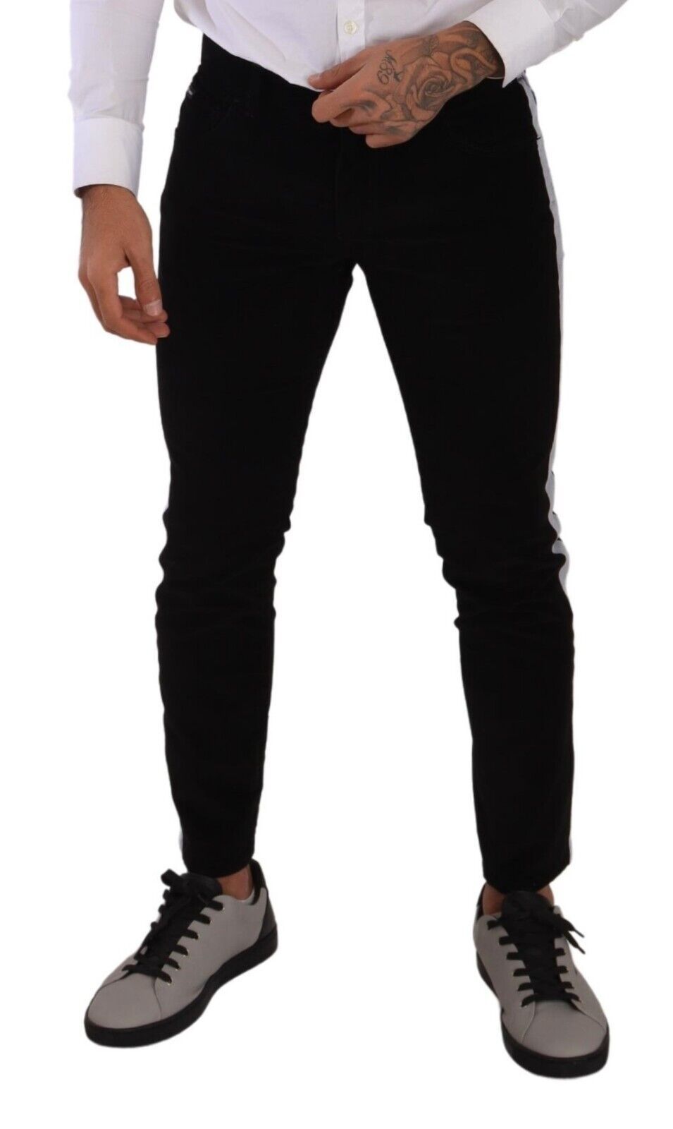 Jean slim noir élégant en coton Dolce & Gabbana