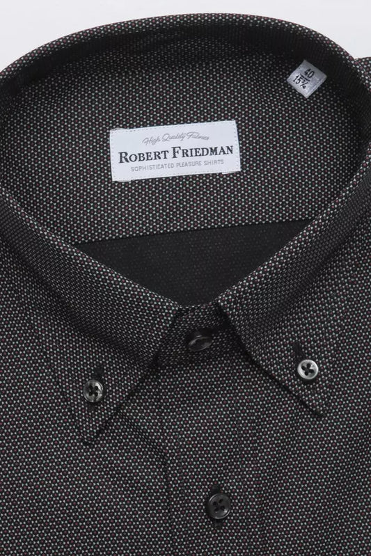 Robert Friedman Black Cotton Men's Shirt