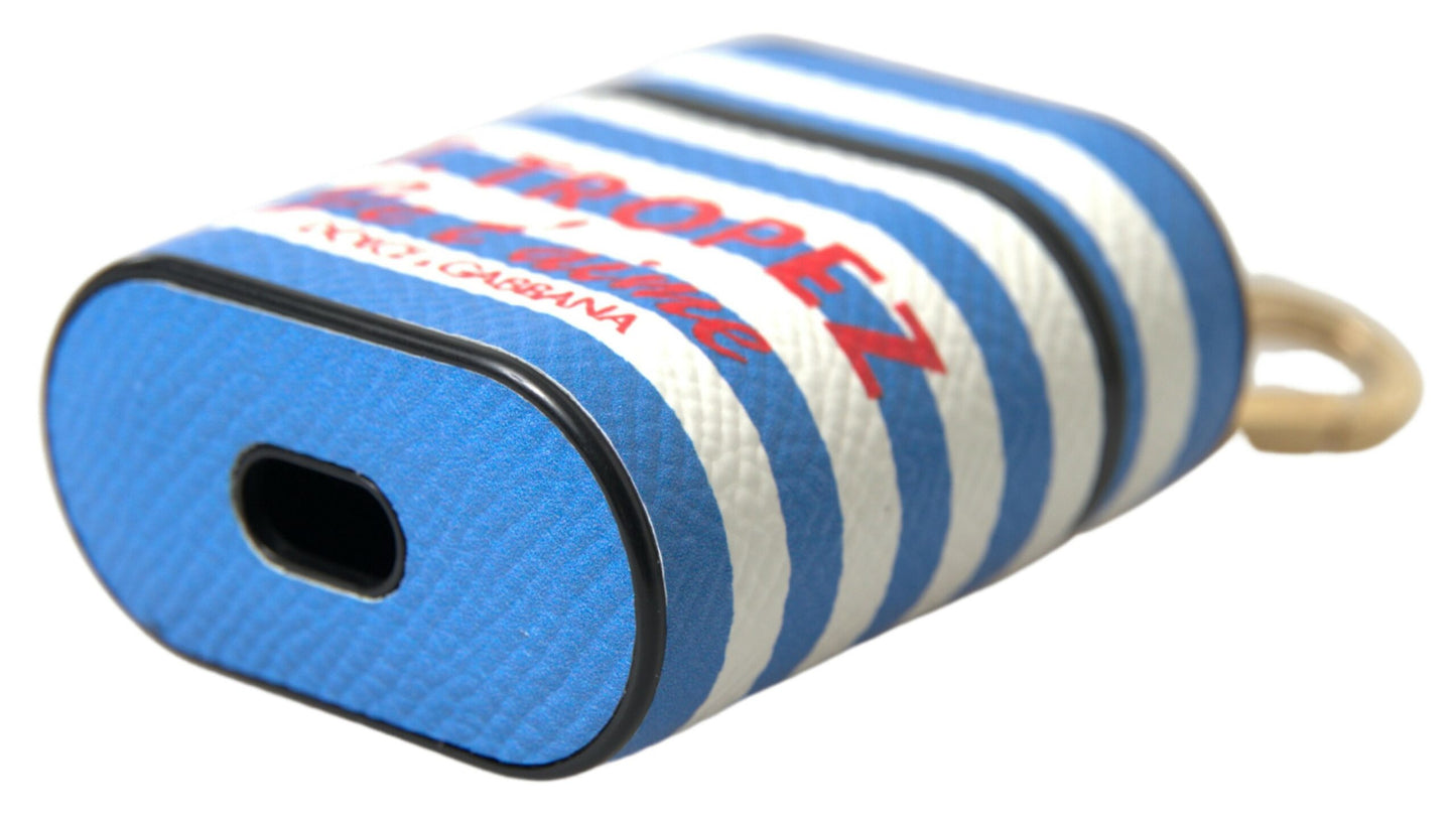 Étui pour Airpods en cuir à rayures chic Dolce & Gabbana