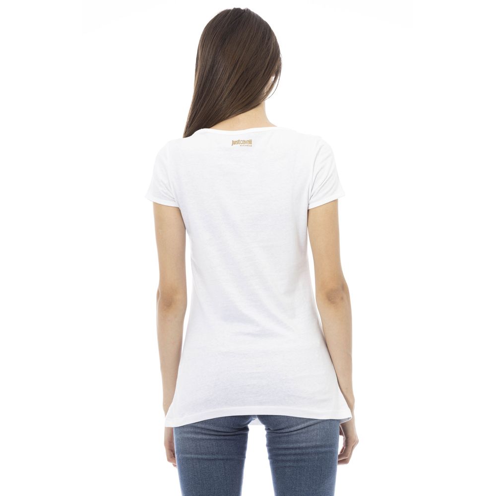 Camiseta blanca de algodón para mujer de Just Cavalli