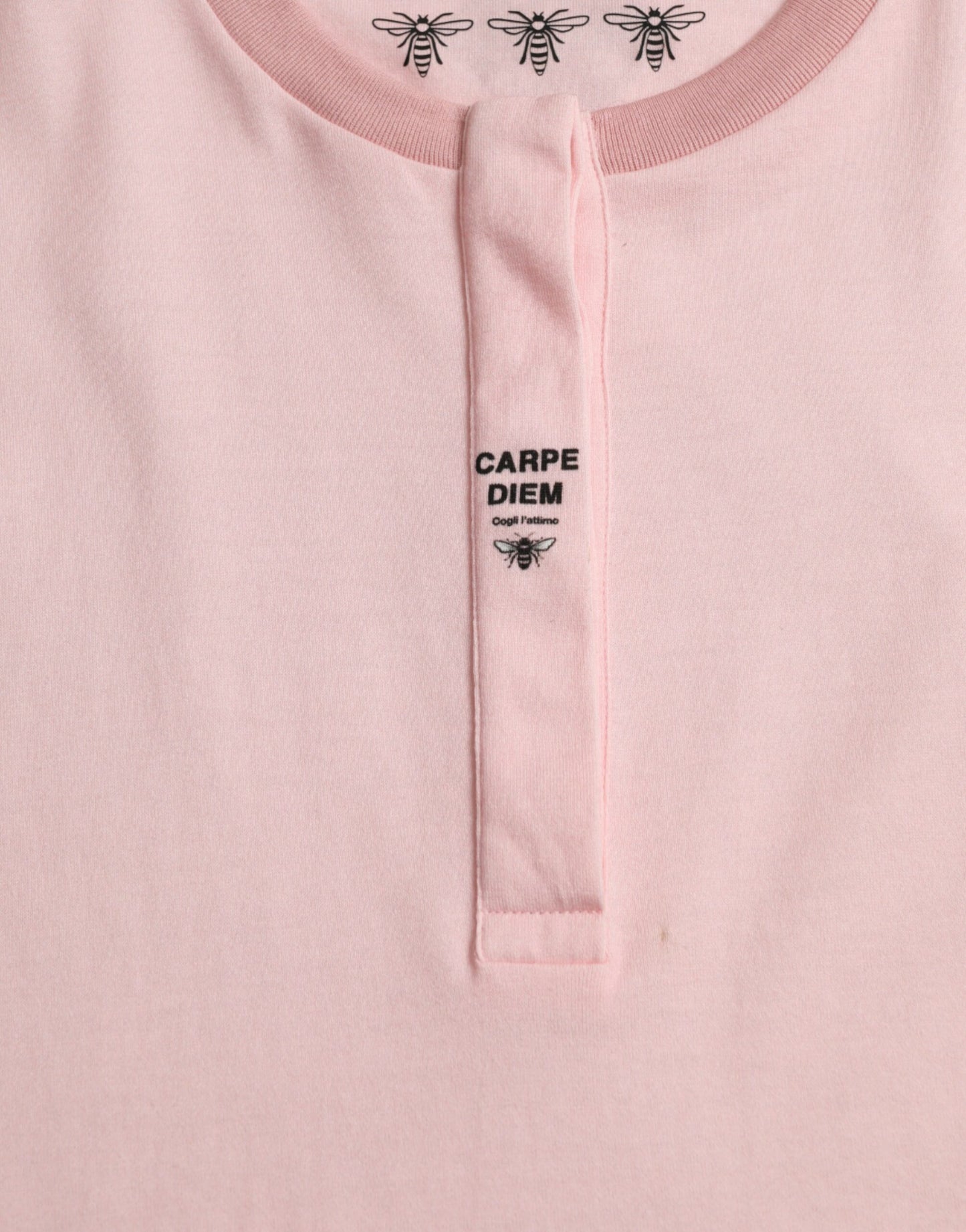 Camiseta elegante de algodón floral rosa de Dolce & Gabbana