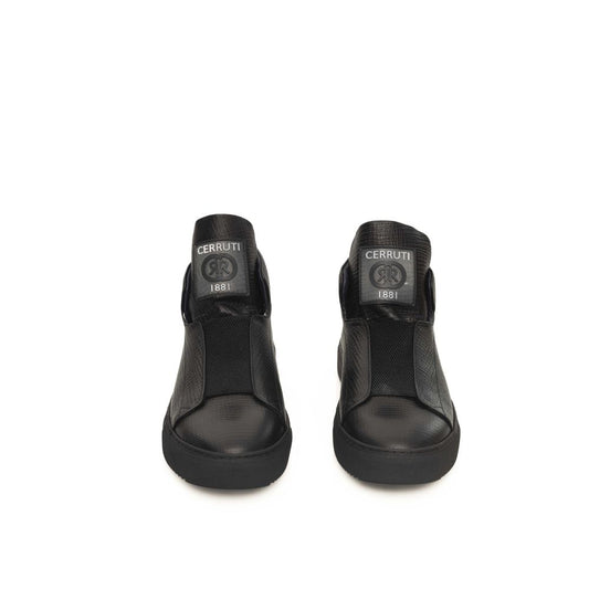Baskets Cerruti 1881 en cuir de veau noir pour homme