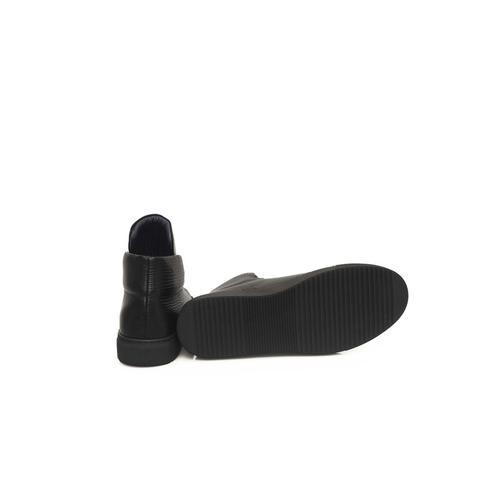 Baskets Cerruti 1881 en cuir de veau noir pour homme