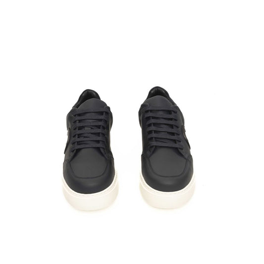 Baskets Cerruti 1881 en cuir de vache bleu pour hommes