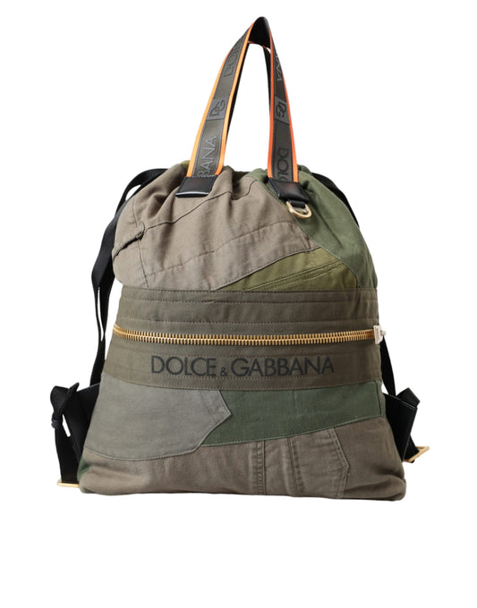 Mochila Dolce & Gabbana con parches en verde militar