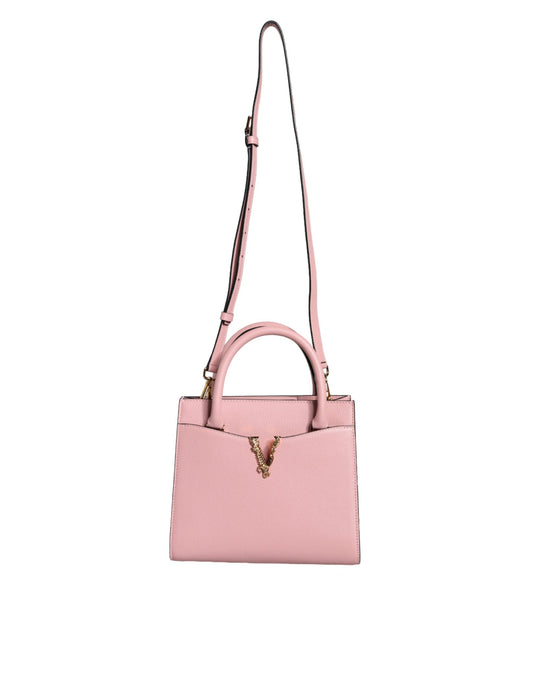 Bolso bandolera Versace rosa pequeño con asa superior de piel de becerro granulada
