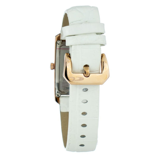 Chronotech White Leather Dress Watch