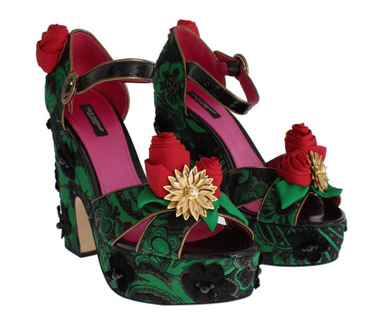 Chaussures compensées en brocart de cristaux Dolce & Gabbana Enchanted Sicily