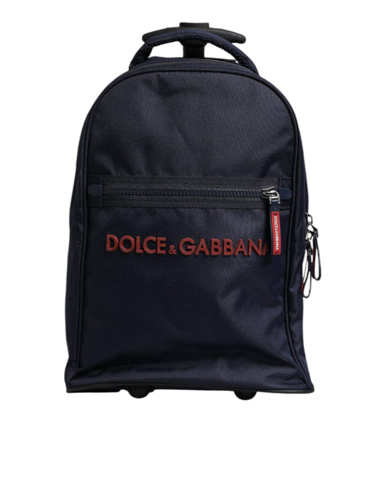 Mochila infantil con ruedas de poliéster azul y rojo de Dolce & Gabbana