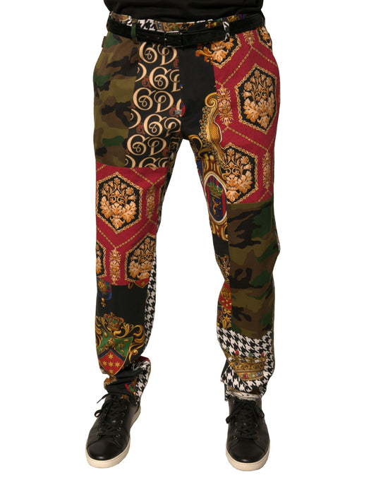 Pantalones de vestir para hombre con patchwork multicolor de Dolce & Gabbana