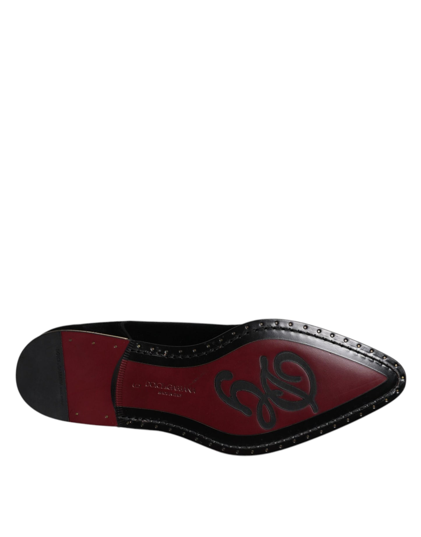 Zapatos Derby de algodón y terciopelo negro con cordones de Dolce & Gabbana