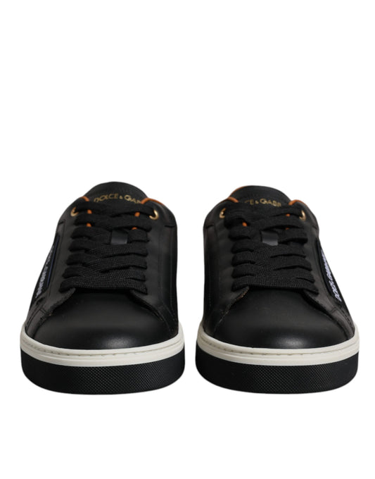 Baskets basses en cuir noir Dolce & Gabbana pour homme