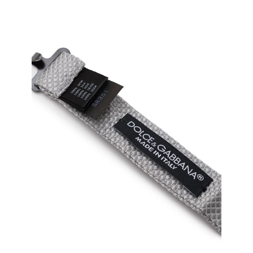Cravates et nœud papillon en soie grise Dolce & Gabbana