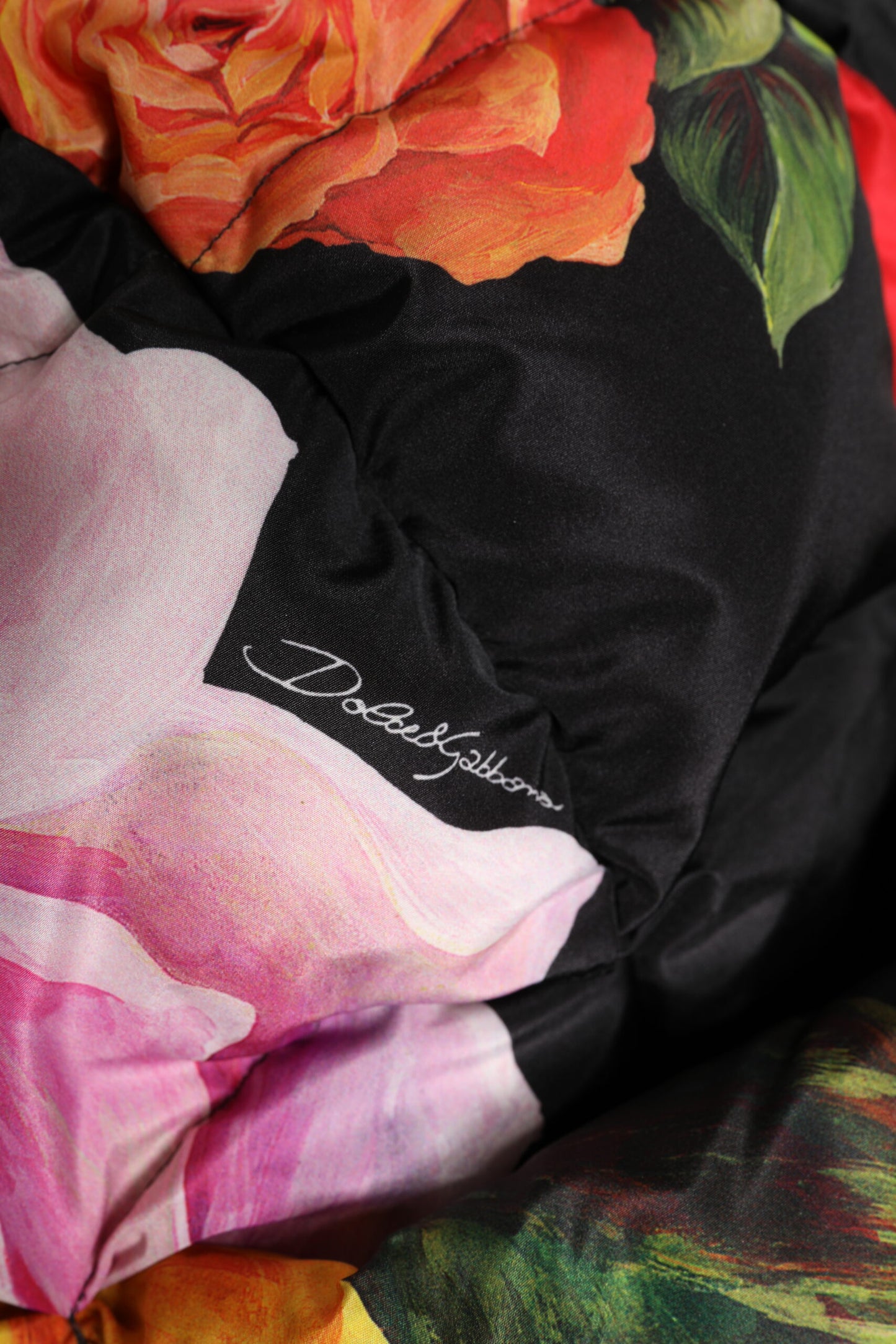 Chapeau enveloppant à imprimé floral noir Dolce & Gabbana