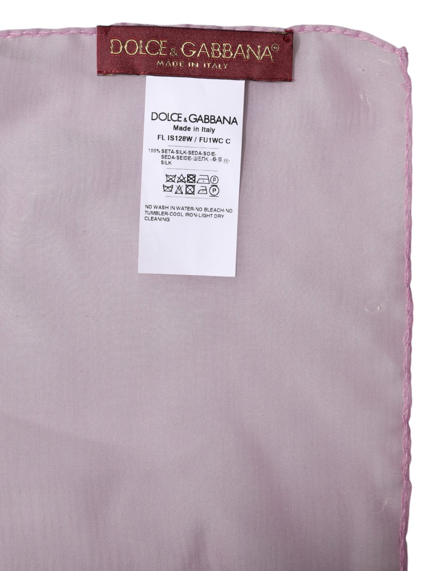 Foulard châle rectangulaire en soie rose Dolce & Gabbana pour femme