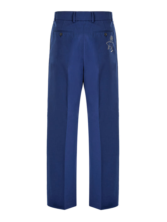Gucci Blue Classic Cotton Pants