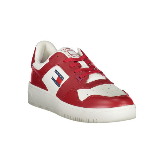 Tommy Hilfiger Red Polyester Athletic Sneakers