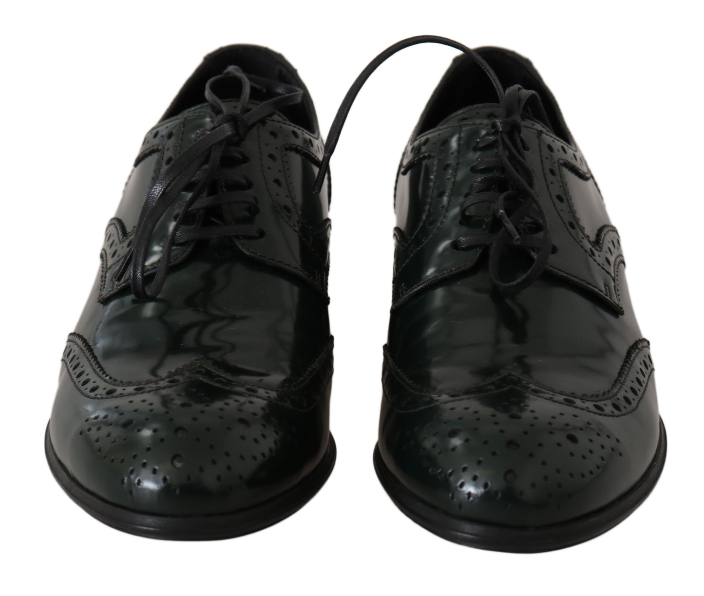 Dolce & Gabbana Élégantes Richelieus Vertes Oxford Ballerines