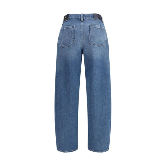 7FOR Light Blue Cotton Relaxed Fit Jeans