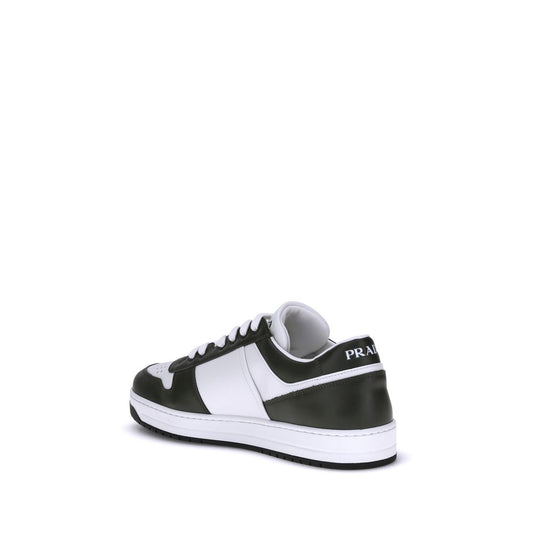 Prada Black Calf Leather Bos Taurus Low Top Sneakers
