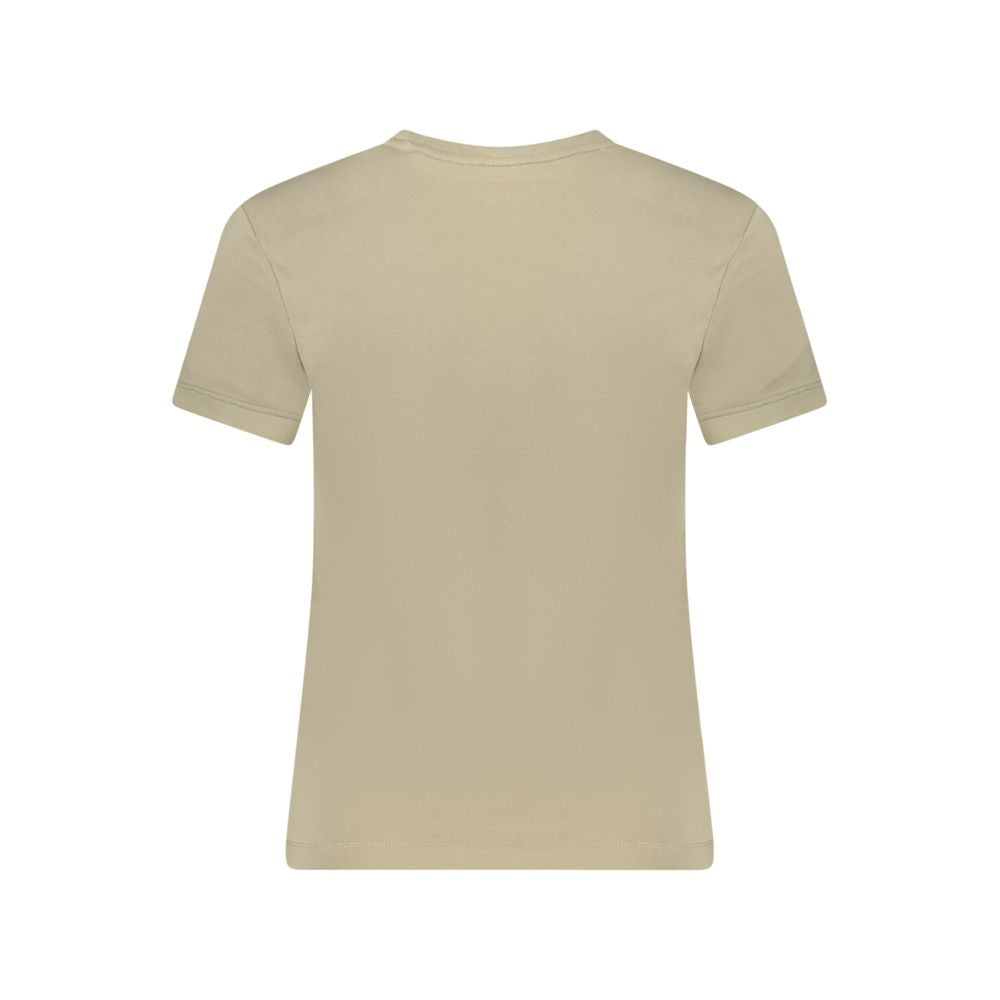 Guess Jeans Beige Organic Cotton Women T-Shirt