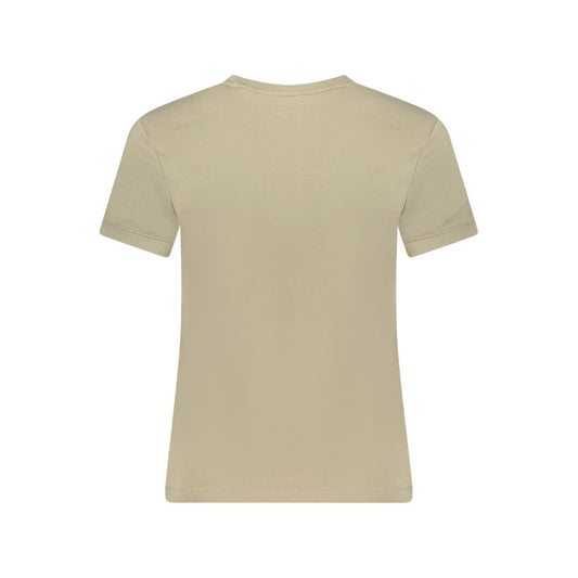 Guess Jeans Beige Organic Cotton Women T-Shirt