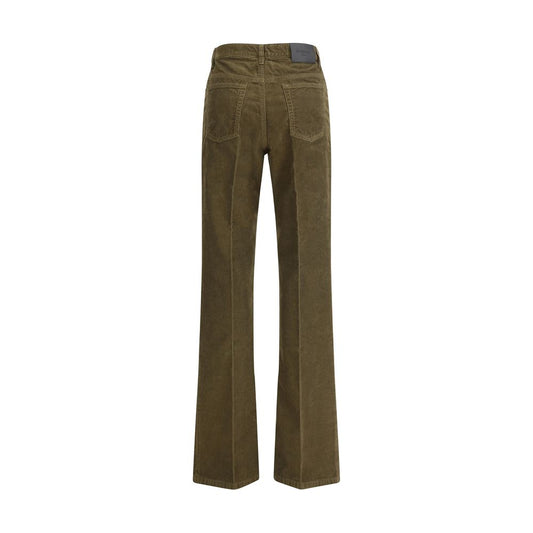 Saint Laurent Bicolor Cotton Casual Pants