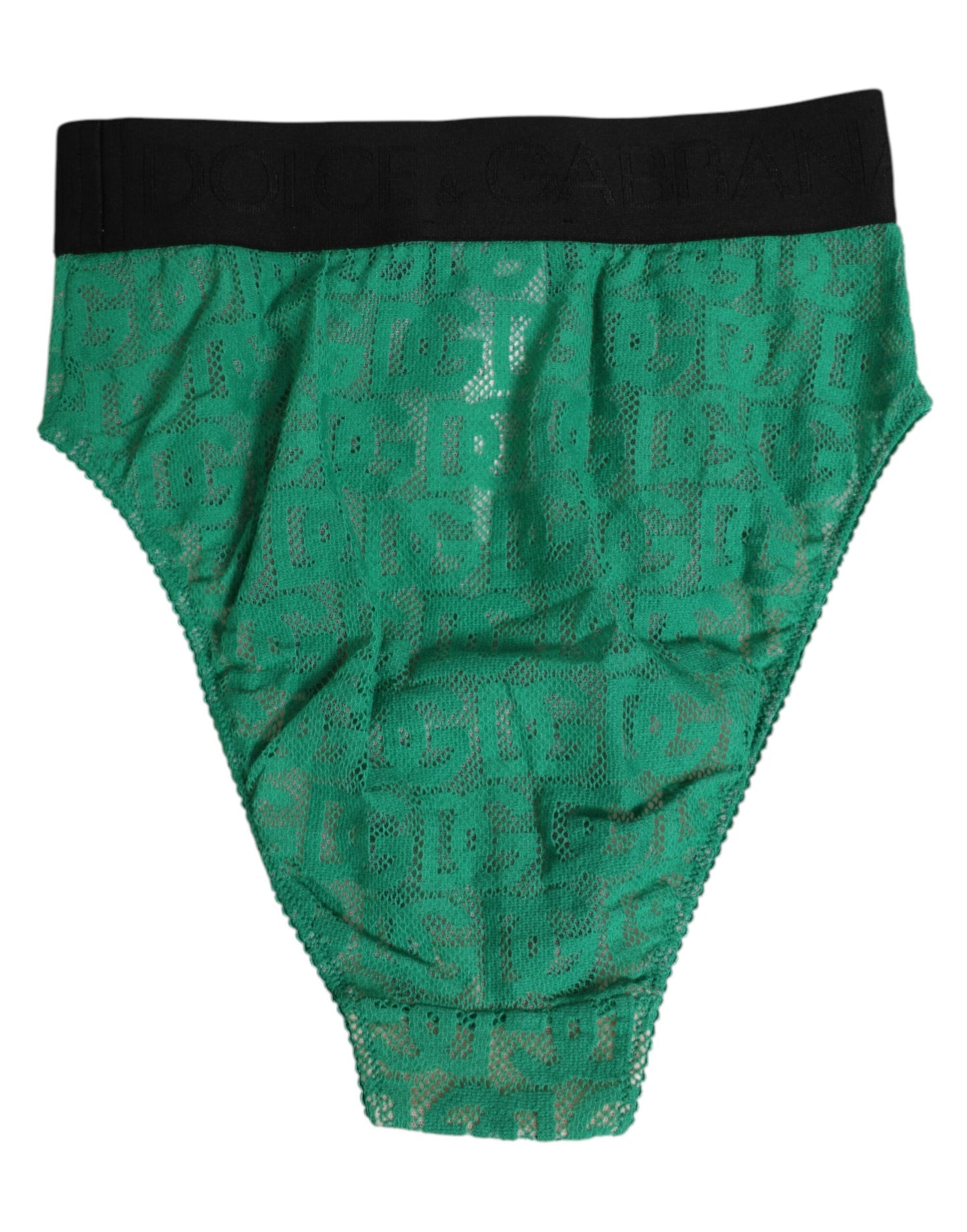 Dolce & Gabbana Green DG Logo Lace High Brief Panty Underwear