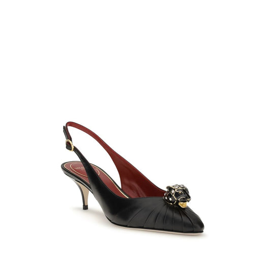 Valentino Garavani Black Leather High Heel Pumps