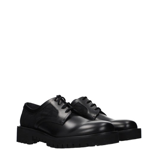 Valentino Garavani Black Leather Oxfords And Derbies