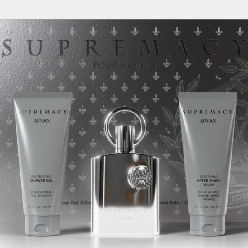 Luxurious Afnan Supremacy Silver Eau De Parfum and Aftershave Balm Set Men’s Gift Sets