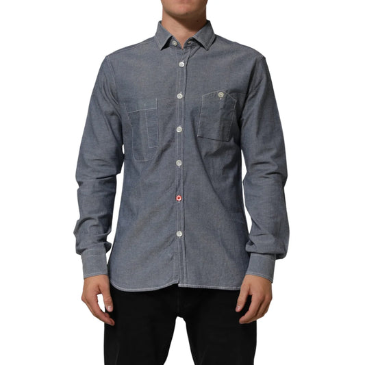 AGLINI Regular Fit Blue Denim Casual Shirt for Timeless Style