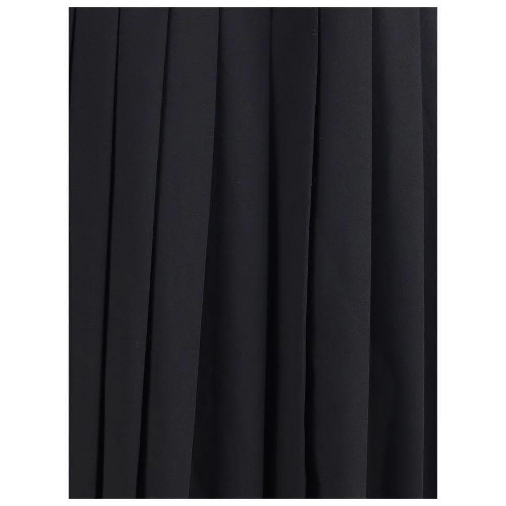Alessandra Rich Black Fleece Wool Midi Skirt