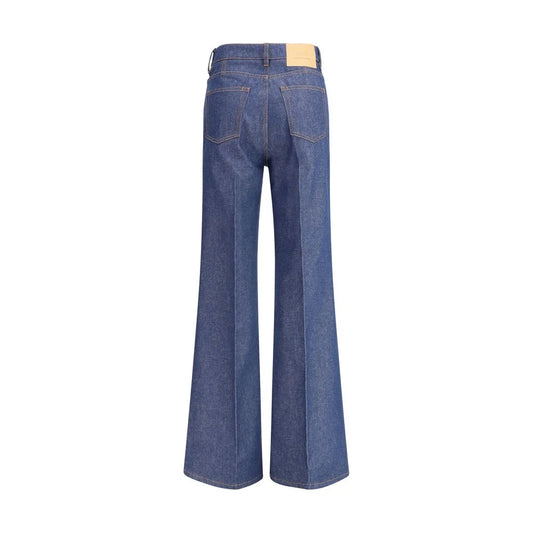 Ami Paris Blue Cotton Flared Jeans