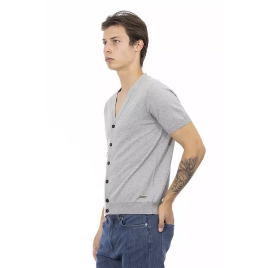 Baldinini Trend Gray Cotton Men Sweater