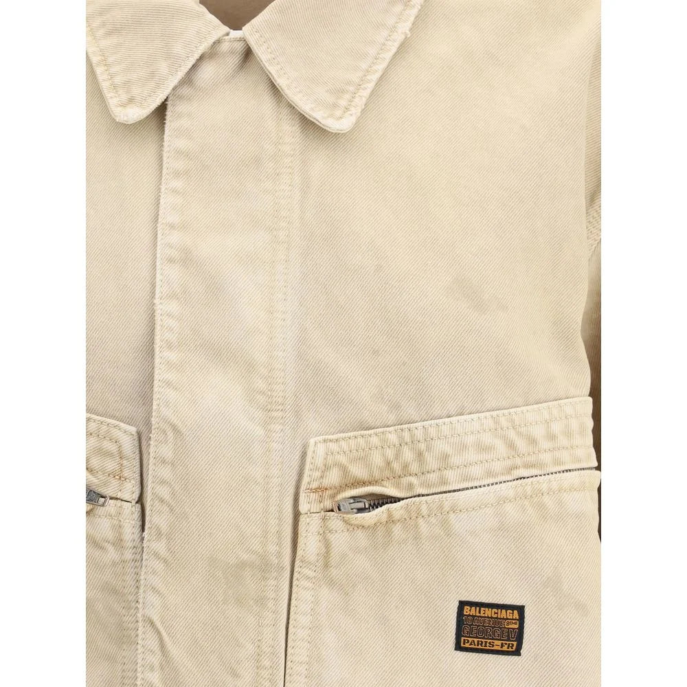 Balenciaga Beige Cotton Denim Jacket