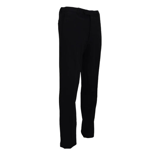 BENCIVENGA Black Straight Fit Men Formal Trousers Pants
