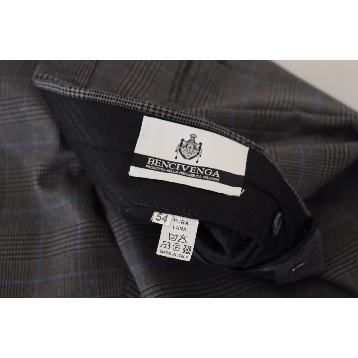 Bencivenga Couture Gray Checkered Checkmate Style Dress Pants BENCIVENGA