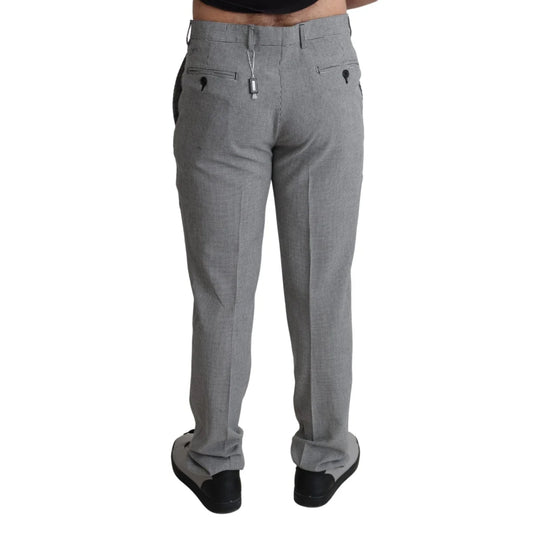 Bencivenga Gray Checkered Dress Pants Sleek Tailored Fit BENCIVENGA