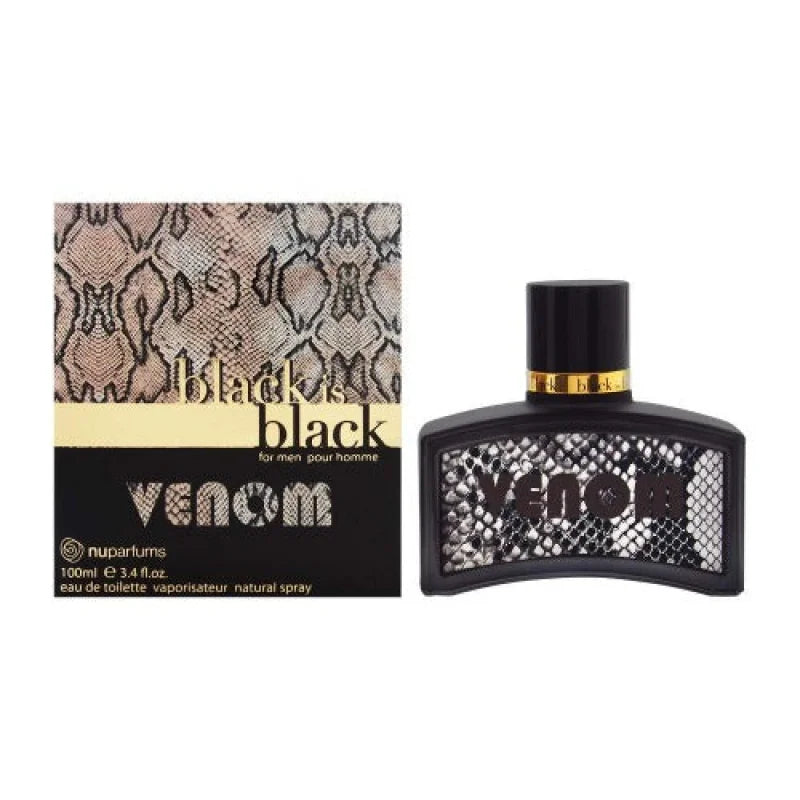 Black Venom Eau Energizing Mint Lemon Tonka Bean Vetiver Perfume Men’s Cologne Nu Parfums
