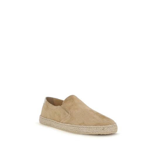 Brunello Cucinelli Suede Sneakers with Raffia Sole and Contemporary Style
