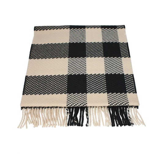 Burberry Beige Wool Scarf with Fringes Luxury Clothing Accessory